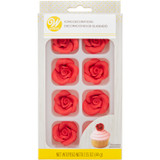 Red Rose Royal Icing Decorations, 1.55 oz. (8 Pieces)